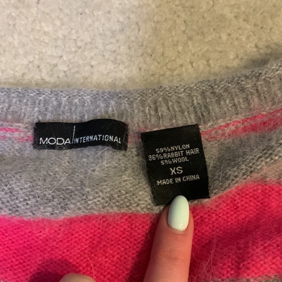 Super soft pink striped sweater - XS - Picture 2 of 5